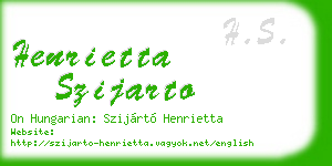 henrietta szijarto business card