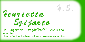 henrietta szijarto business card